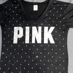 PINK black / sliver tee
